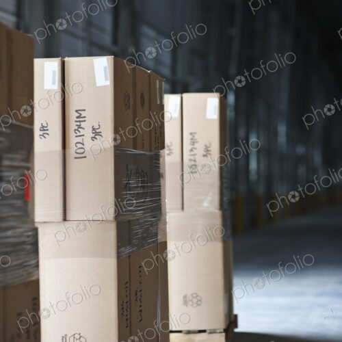 Pallets of Stacked Boxes