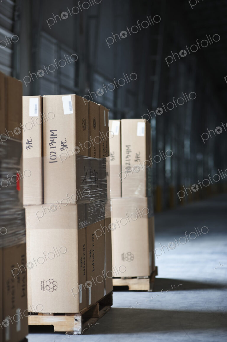 Pallets of Stacked Boxes