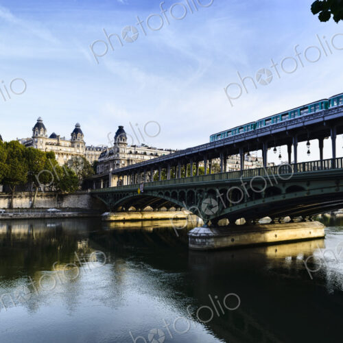 Paris city skyline reflected in river, Paris, France Paris city skyline reflected in river, Paris, France