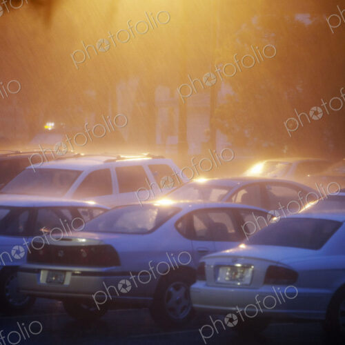 Parked Cars in a Rainstorm