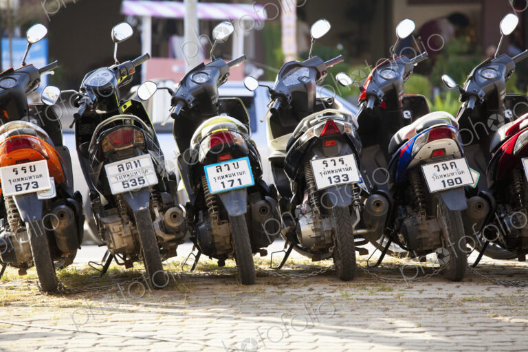 Parked Motor Scooters