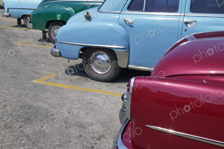 Parked Vintage American Cars