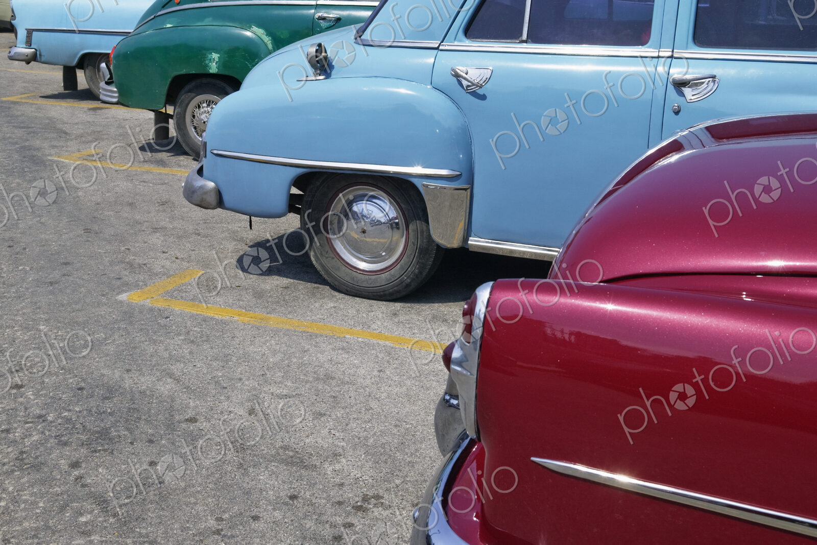 Parked Vintage American Cars