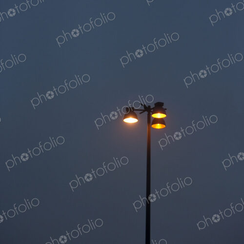 Parking Lot Lights at Dusk