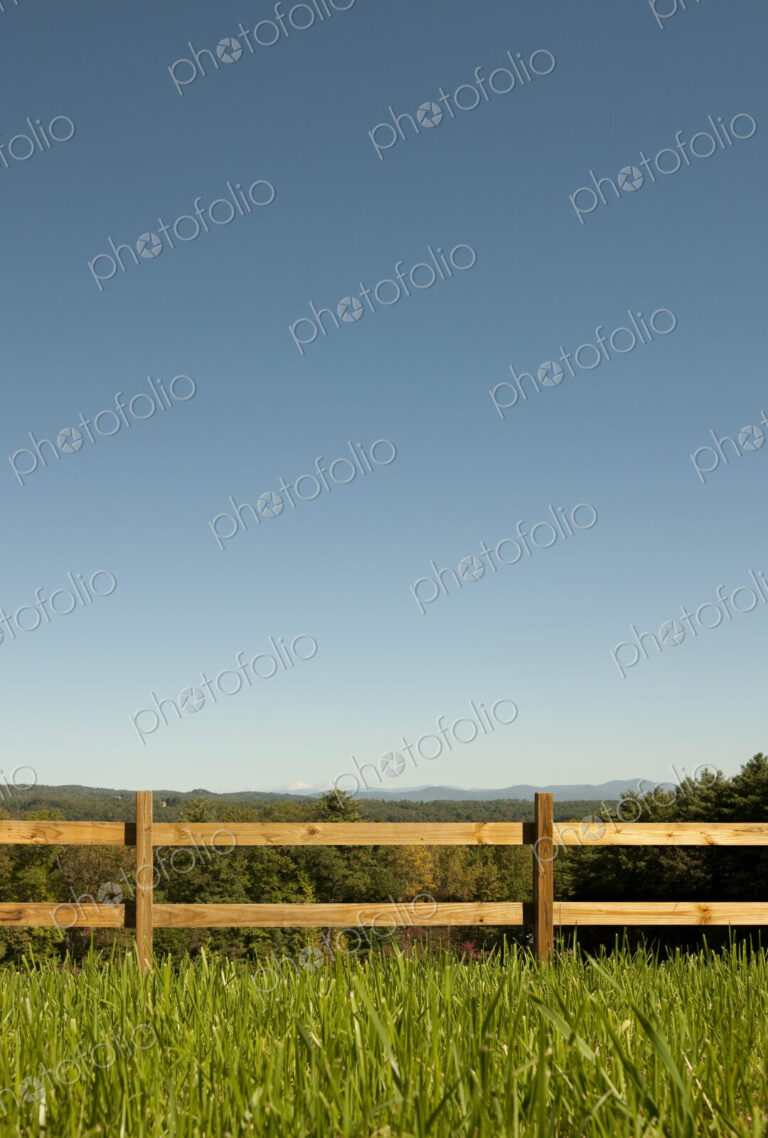 Pasture Fence and Grass in Mountains