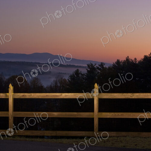 Pasture Fence in Mountains at Twilight Pasture Fence in Mountains at Twilight