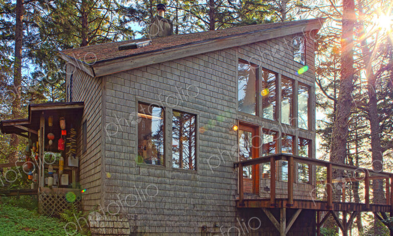 Patio and exterior of modern house