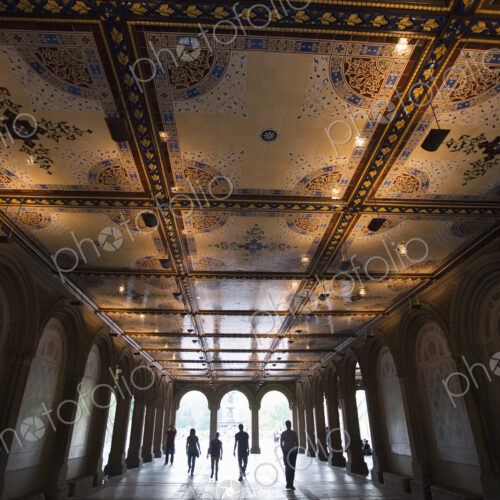 People walking through Bethesda Terrace in Central Park, Manhattan. People walking through Bethesda Terrace in Central Park, Manhattan.