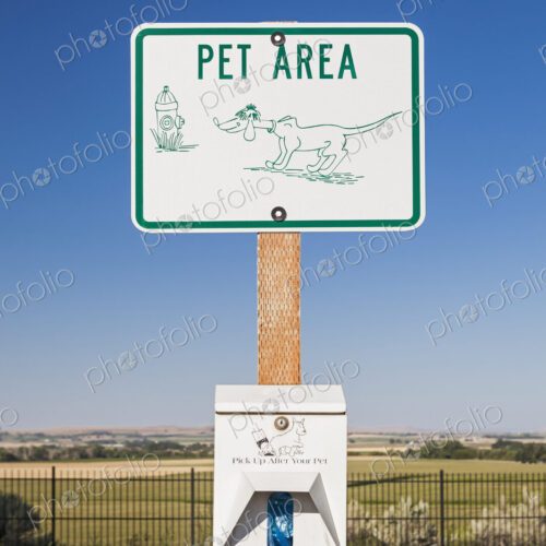 Pet area sign in dog park