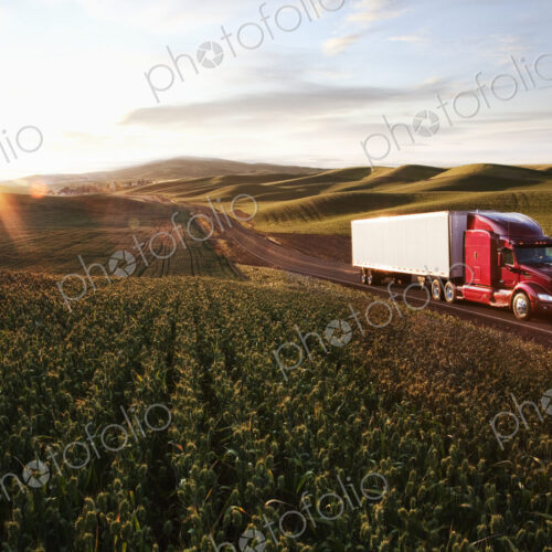 Peterbilt Class8 commercial truck driving through farmlands in eastern Washsington,… Peterbilt Class8 commercial truck driving through farmlands in eastern Washsington,…