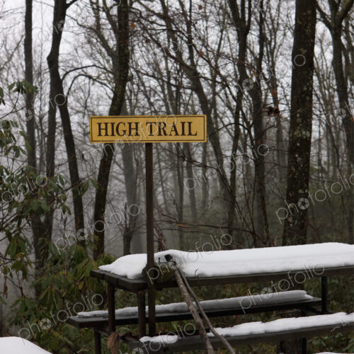 Picnic Table in Snow