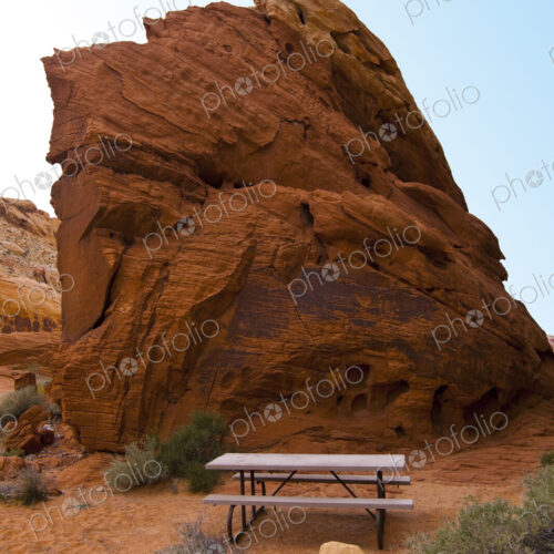 Picnic table in Valley of Fire State Park, Nevada, United States Picnic table in Valley of Fire State Park, Nevada, United States