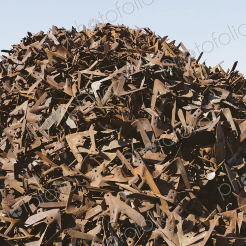 Pile of rusty metal used for railroad construction, near Kildeer, Saskatchewan, Canada. Pile of rusty metal used for railroad construction, near Kildeer, Saskatchewan, Canada.