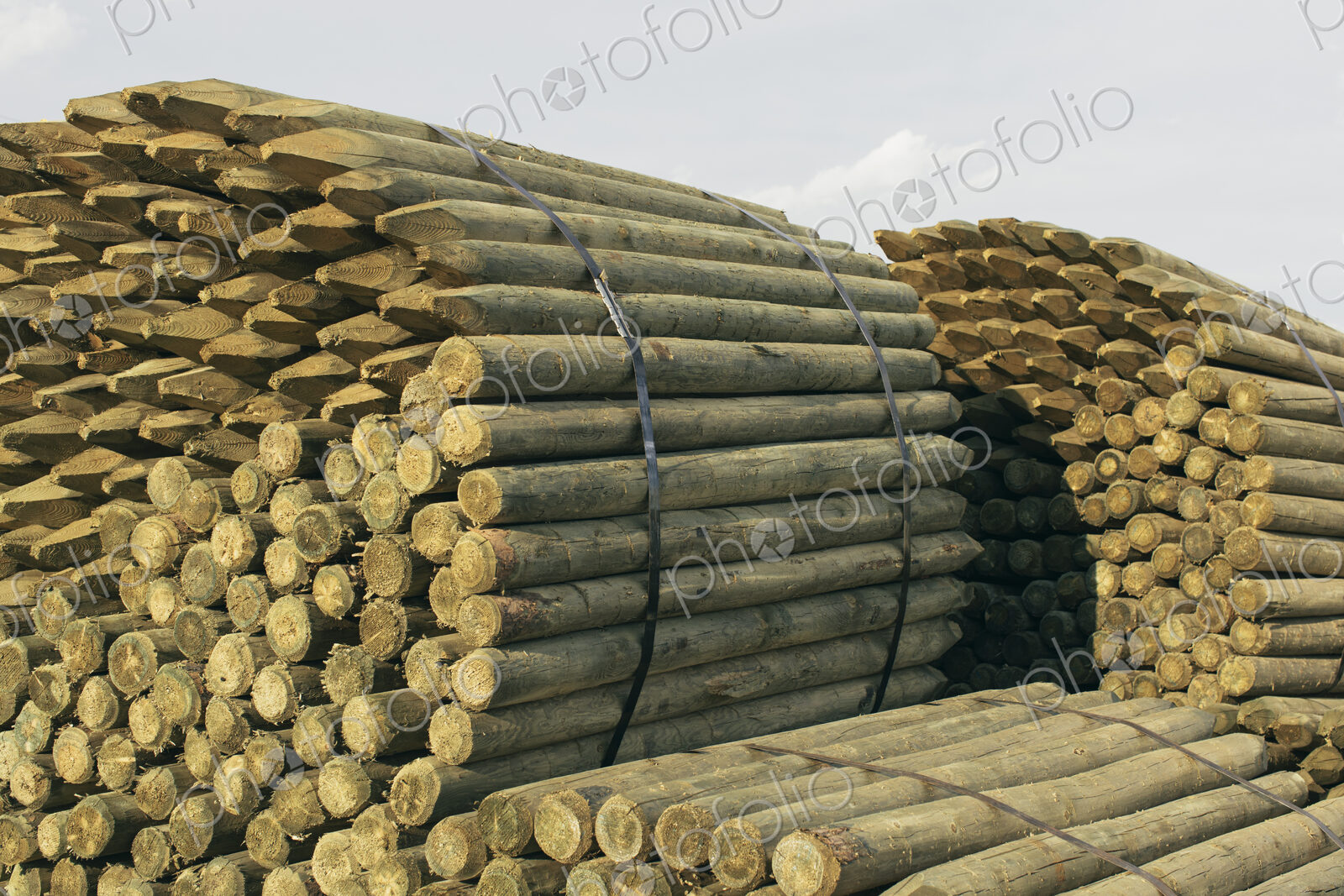 Piles of cut lumber, Eastend, Saskatchewan, Canada.