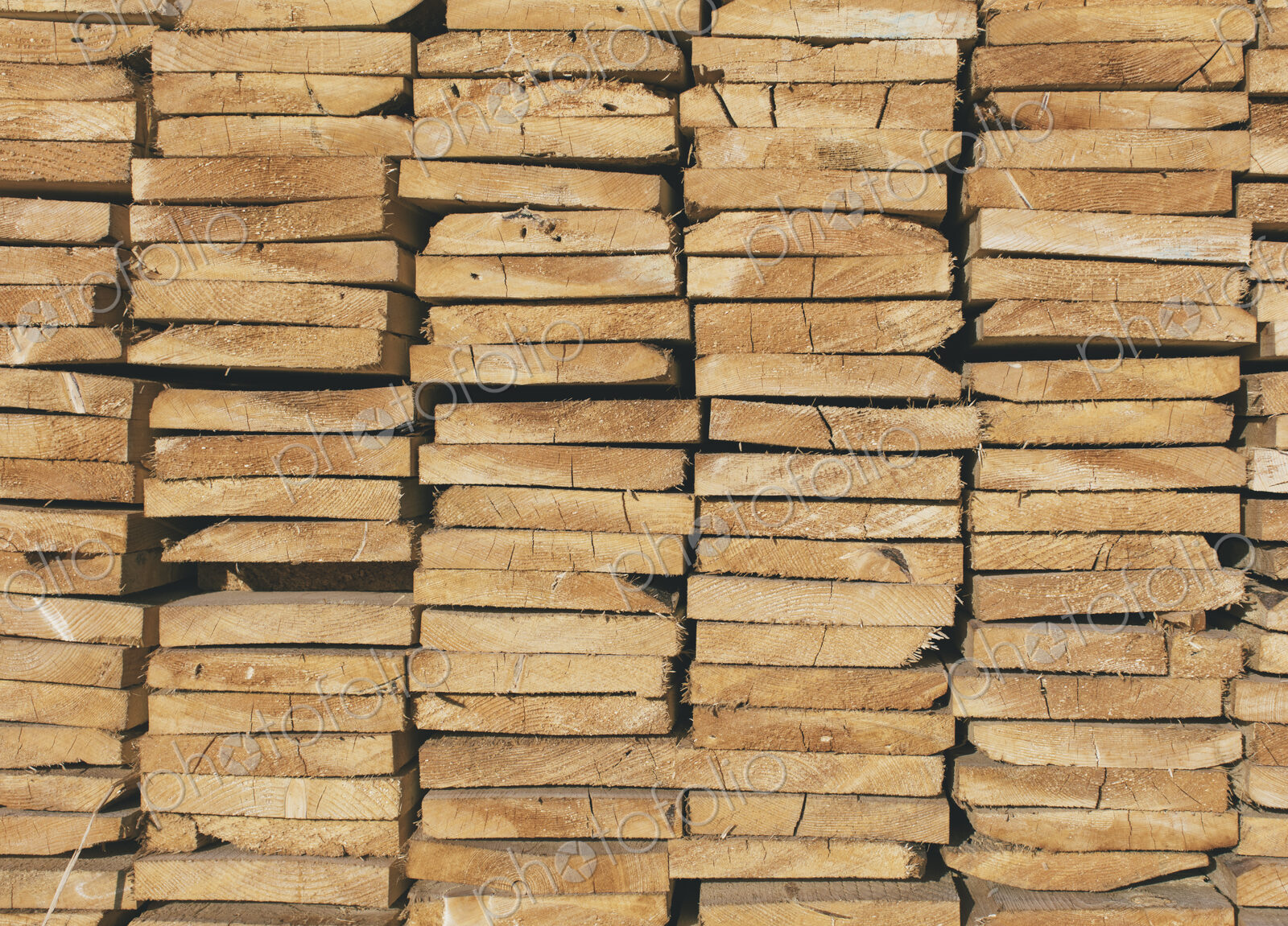Piles of cut lumber, Eastend, Saskatchewan, Canada.