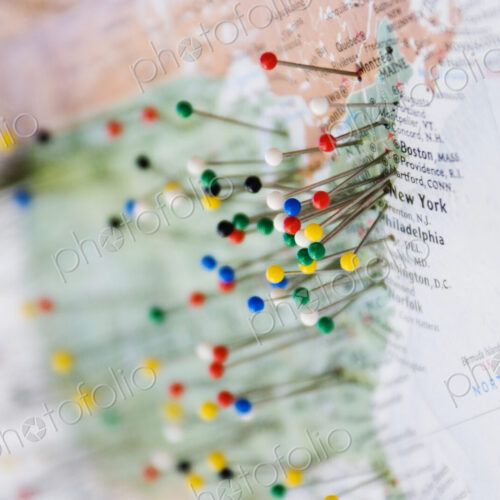 Pins in Map of US and Canadian Border Pins in Map of US and Canadian Border