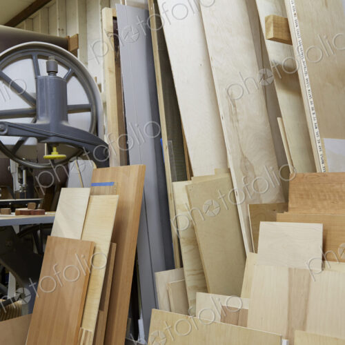 Planks of wood in workshop Planks of wood in workshop