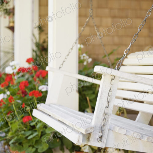 Porch Swing and Flowers Porch Swing and Flowers