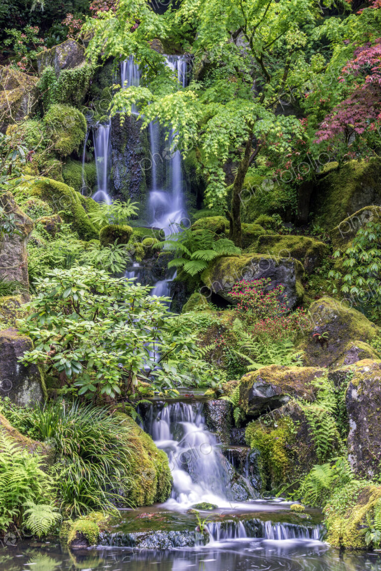 Portland Japanese Garden waterfall.