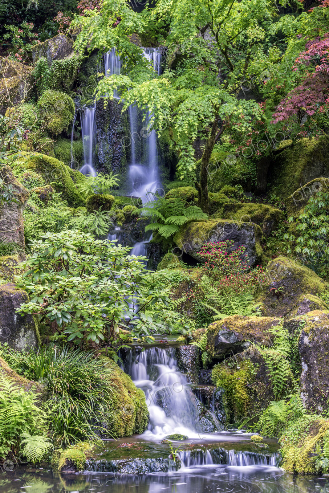 Portland Japanese Garden waterfall.
