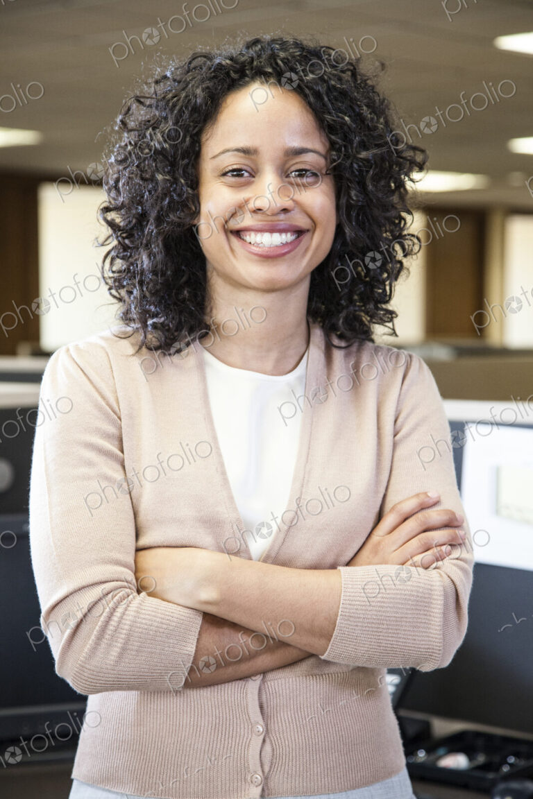 Portrait of a black businesswoman in her office.