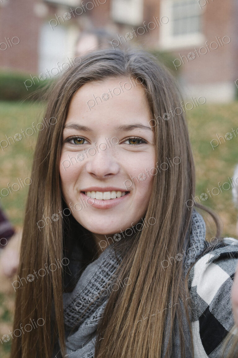 Portrait of a teenage girl, head and shoulders.