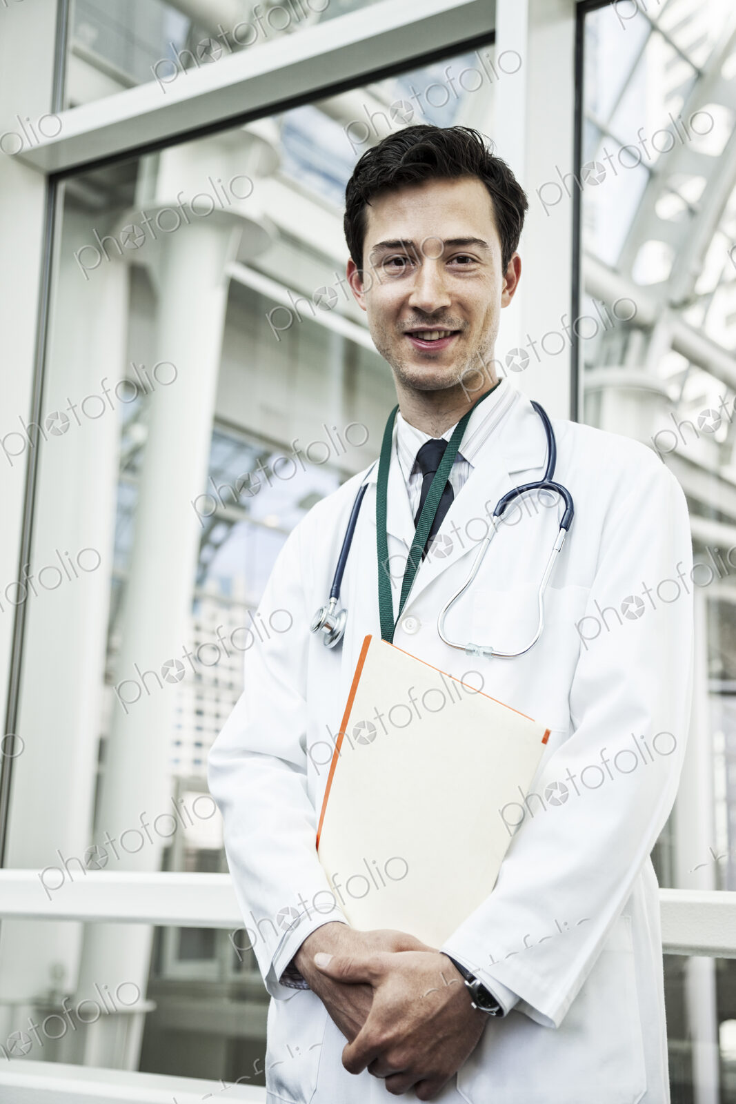Portrait of a young caucasian male doctor.