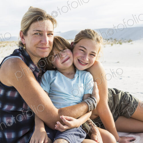 Portrait of mother and her children, White Sands Nat'l Monument, NM Portrait of mother and her children, White Sands Nat'l Monument, NM