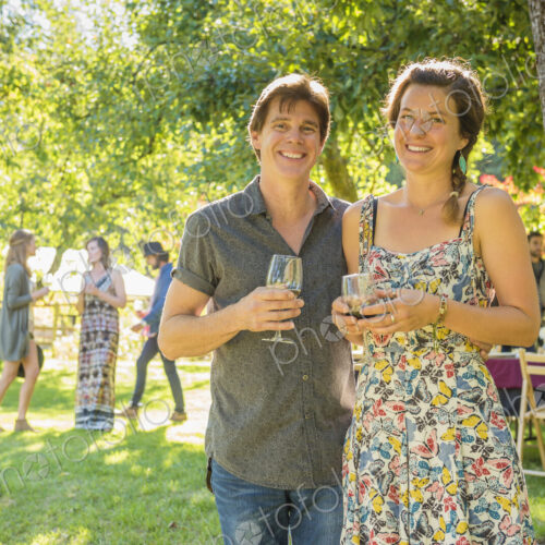 Portrait of smiling Caucasian couple drinking wine outdoors Portrait of smiling Caucasian couple drinking wine outdoors