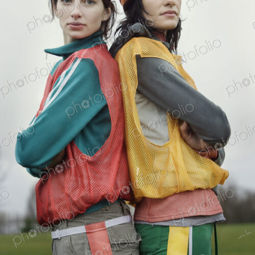 Portrait of two caucasian women who play sports outside in the winter. Portrait of two caucasian women who play sports outside in the winter.