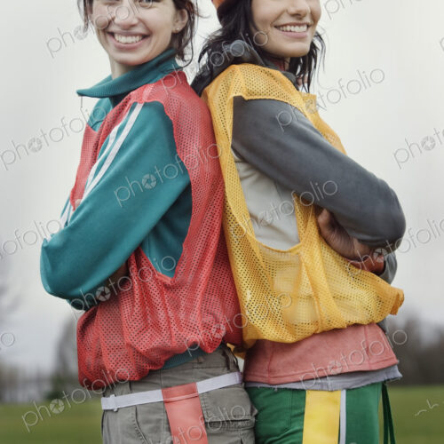 Portrait of two caucasian women who play sports outside in the winter. Portrait of two caucasian women who play sports outside in the winter.