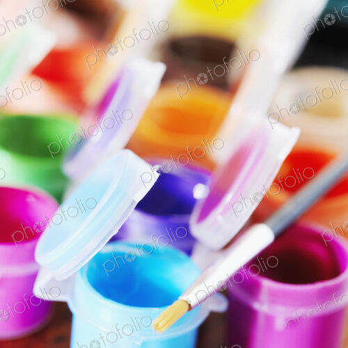 Poster Paints and Paintbrush Poster Paints and Paintbrush