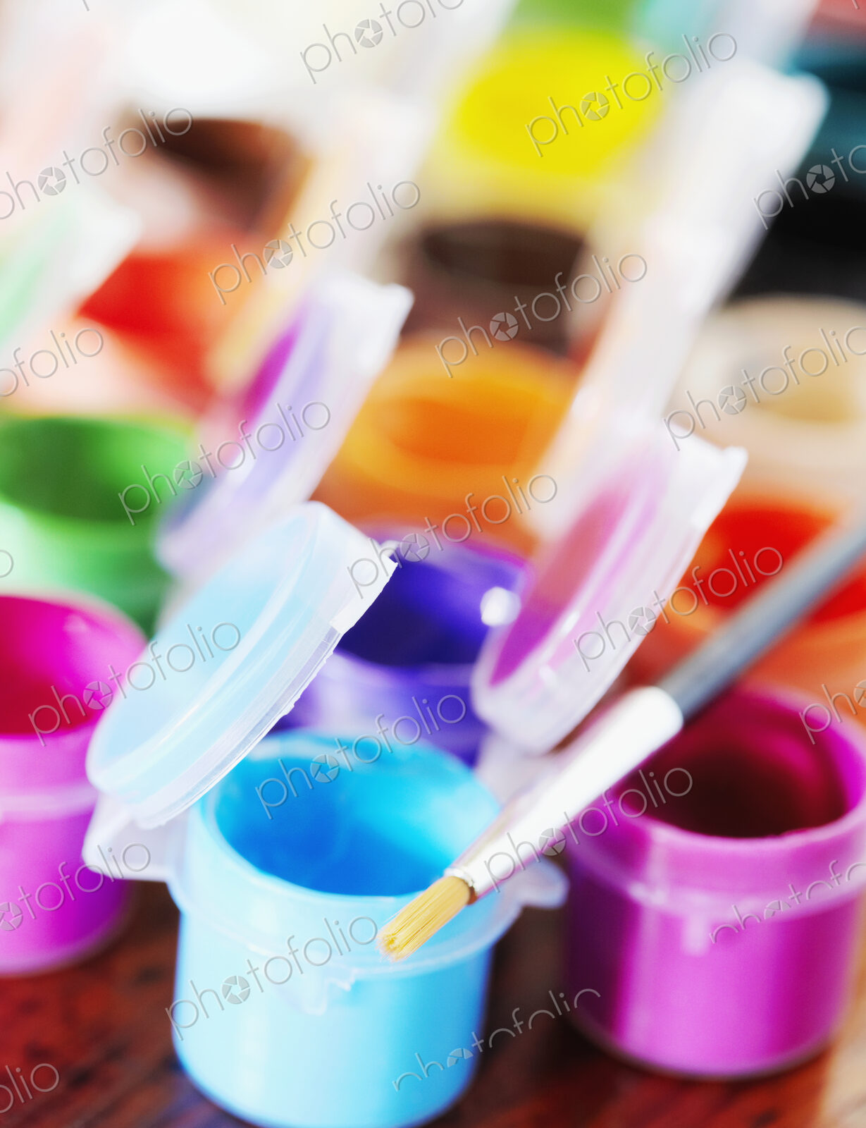 Poster Paints and Paintbrush