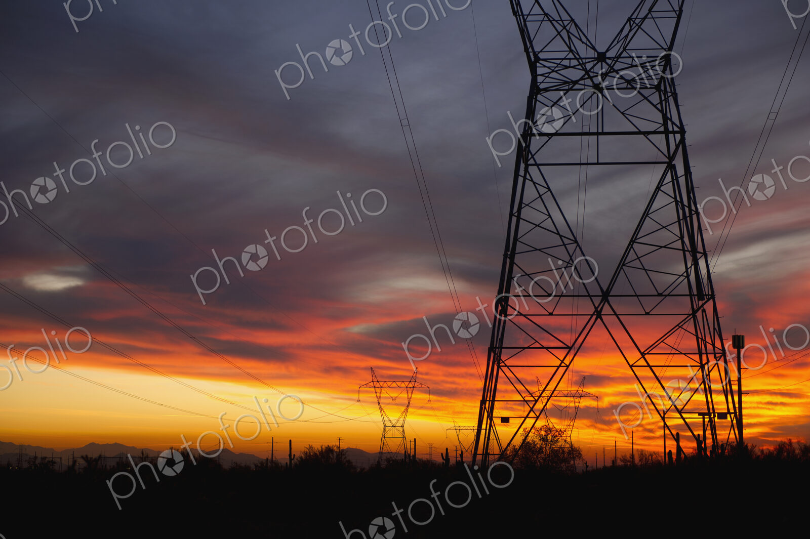 Power Lines at Sunset