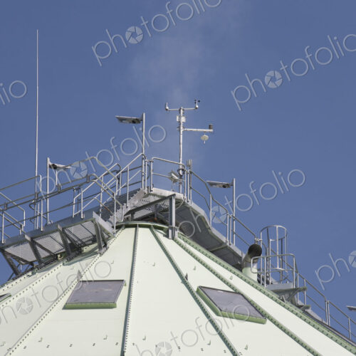 Power Plant Dome, low angle view against blue sky