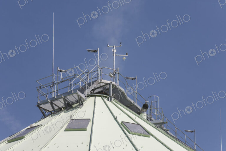 Power Plant Dome, low angle view against blue sky