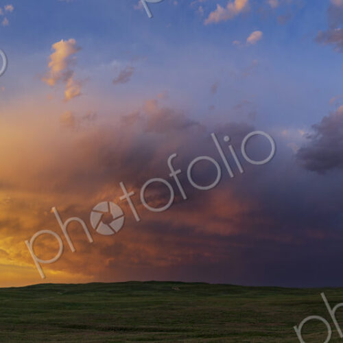 Prairie Sunset in the Nebraska Sandhills, cloud formations, a sunset glow and small… Prairie Sunset in the Nebraska Sandhills, cloud formations, a sunset glow and small…
