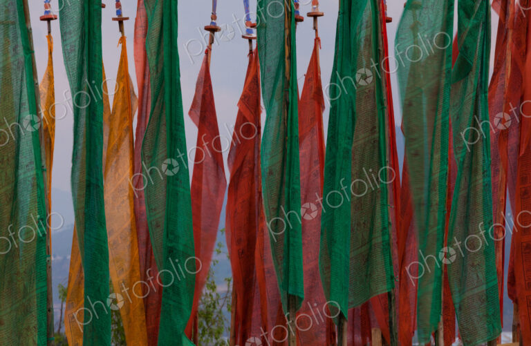 Prayer flags, Paro Valley, Bhutan