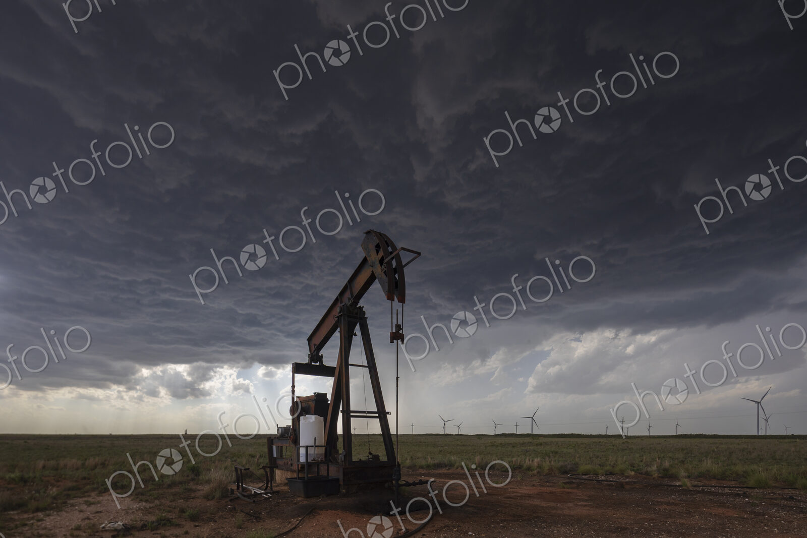 Pump Jack under a Developing Supercell