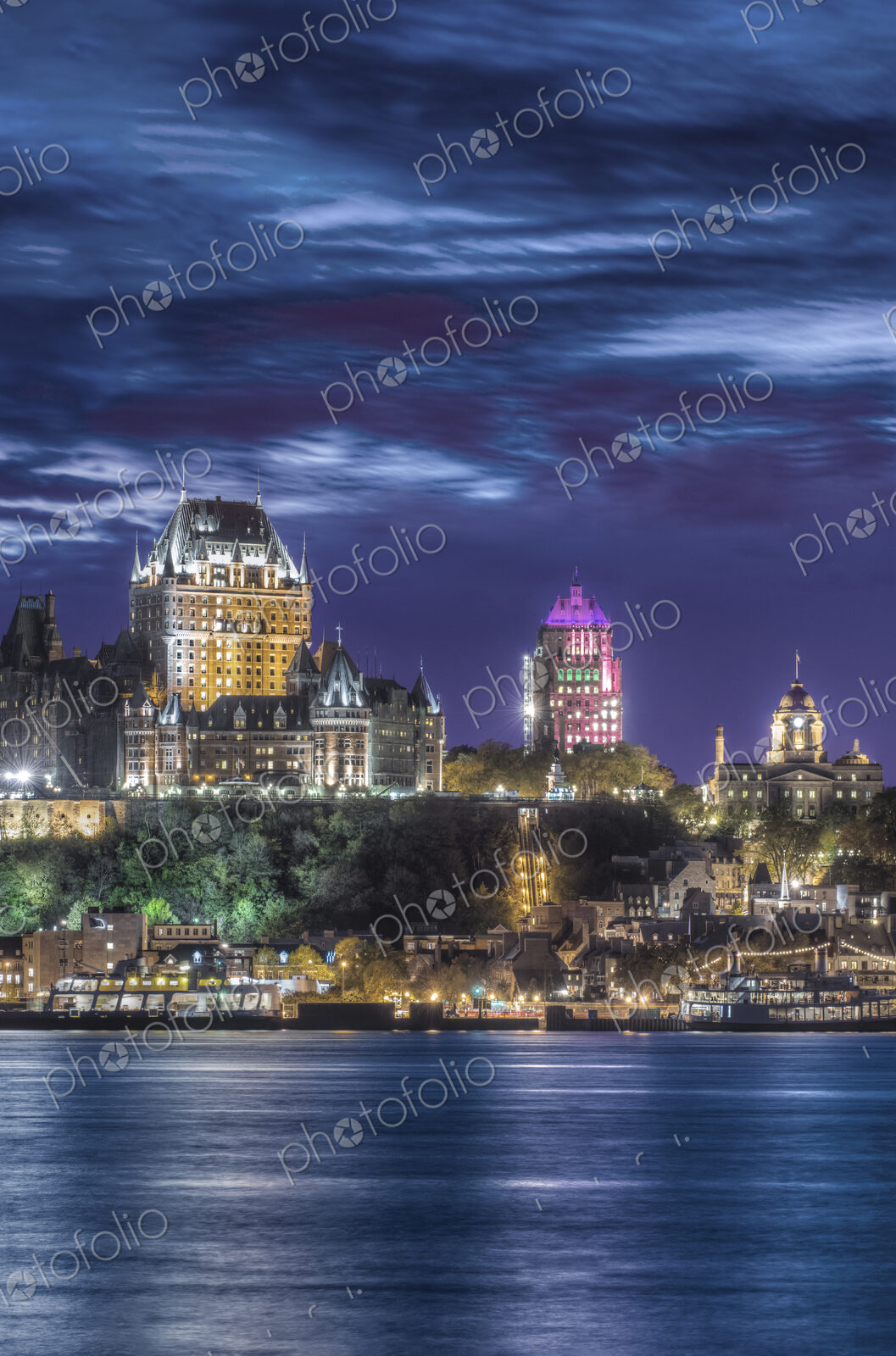 Quebec city, Chateau Frontenac and the city buildings viewed from across the St…