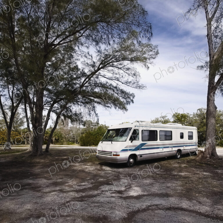 RV Parked in a Clearing