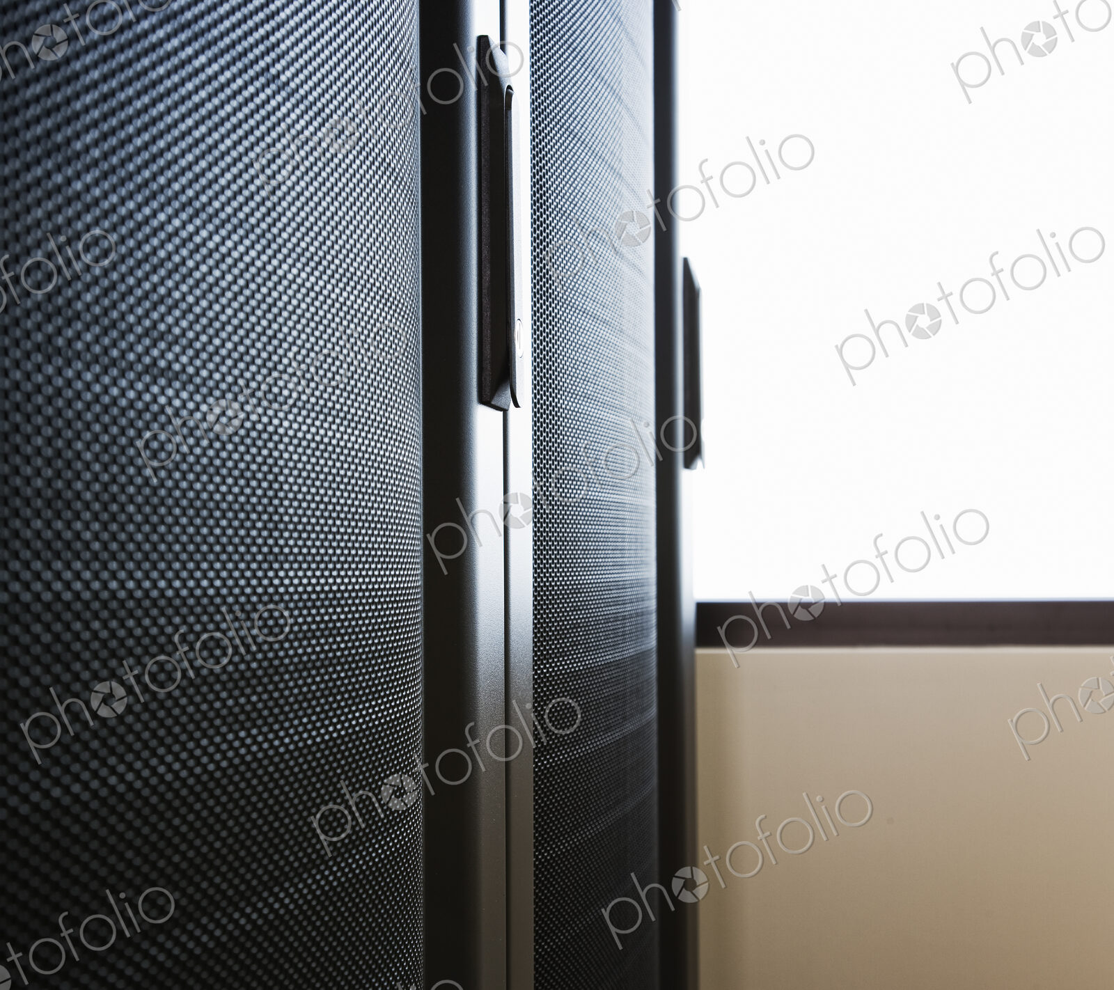 Rack housing servers in computer server farm