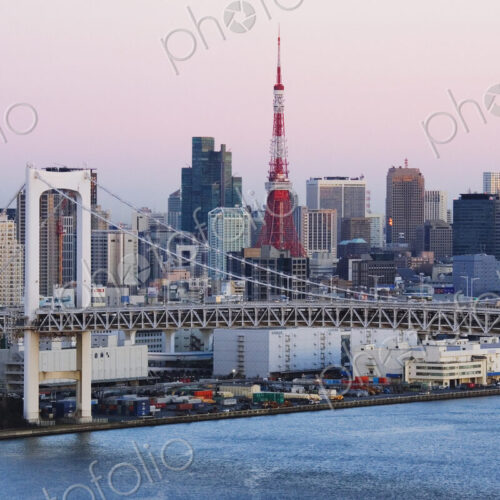 Rainbow Bridge and Tokyo Skyline Rainbow Bridge and Tokyo Skyline