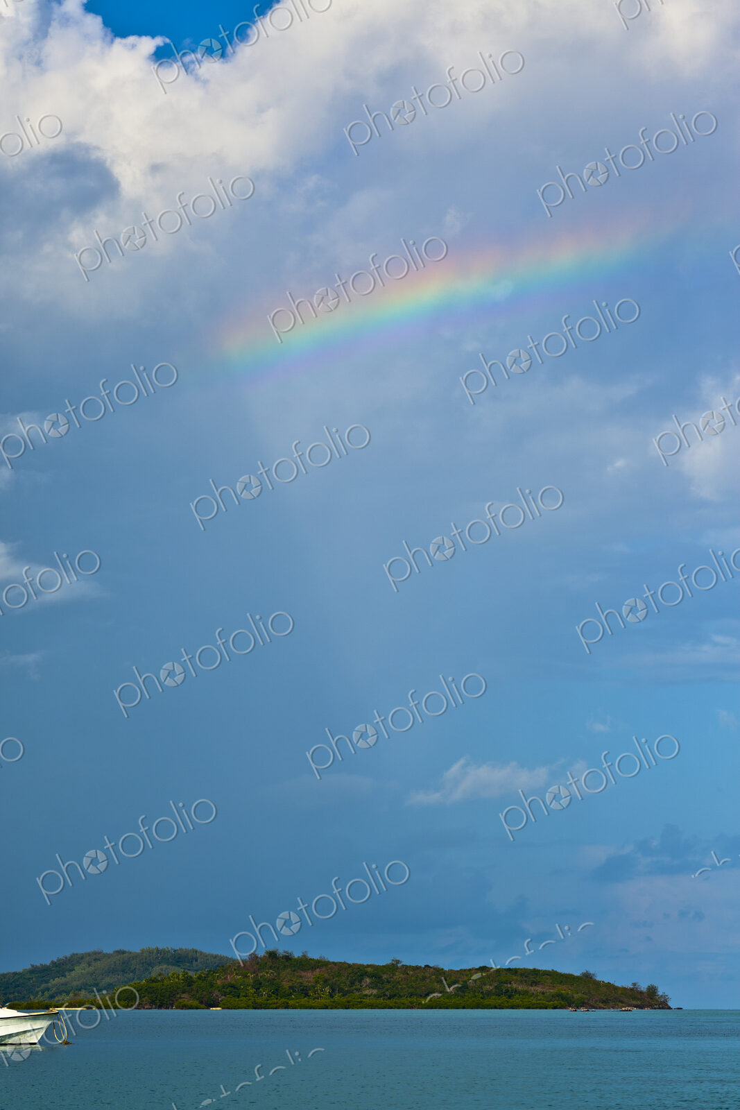 Rainbow Over Tropical Island