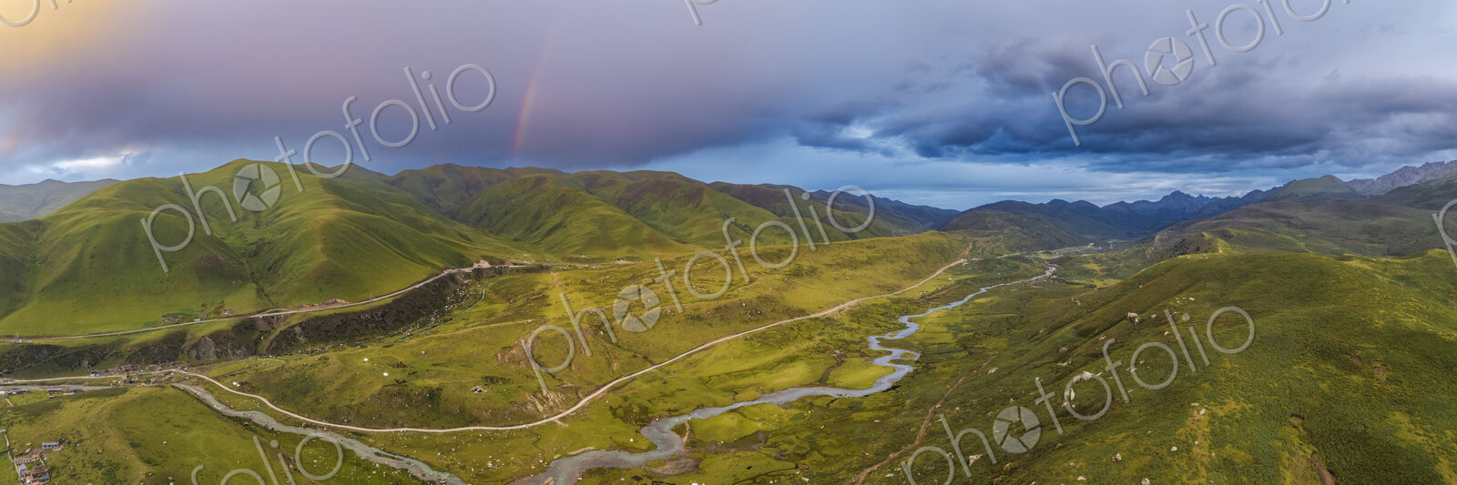 Rainbow at Sunset, Zhuqingcun, Sichuan Province, Kham Tibet, Asia