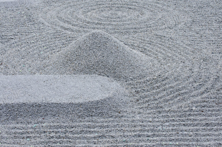 Raked Sand Patterns in Kodai-ji Temple, Kyoto, Japan.