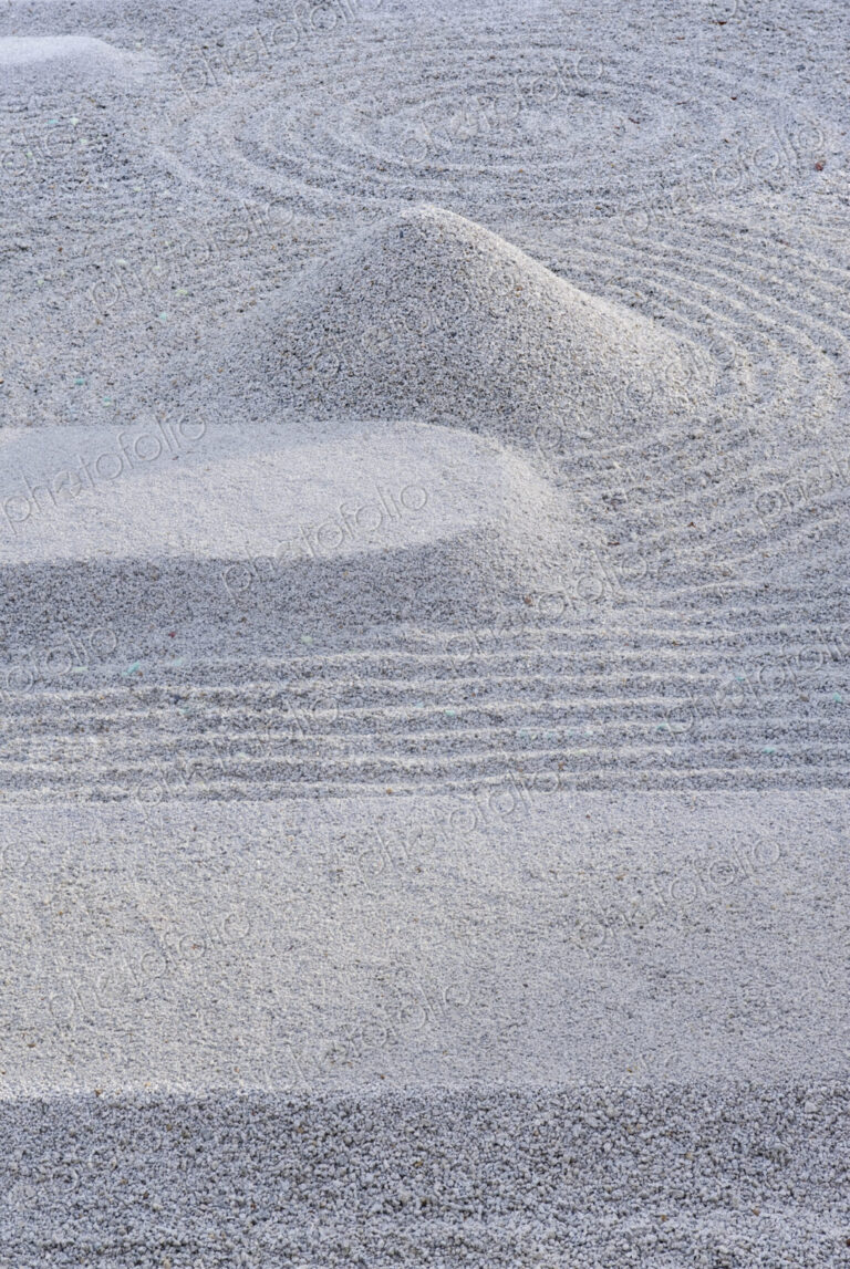 Raked Sand Patterns in Kodai-ji Temple, Kyoto, Japan.
