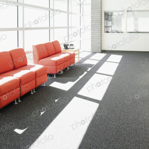 Red Chairs In A Lobby