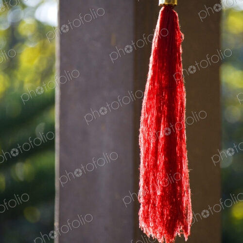 Red Tassel at Buddhist Temple Red Tassel at Buddhist Temple