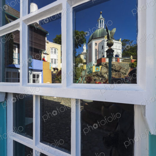 Reflection of Italianate Buildings at Portmeirion;